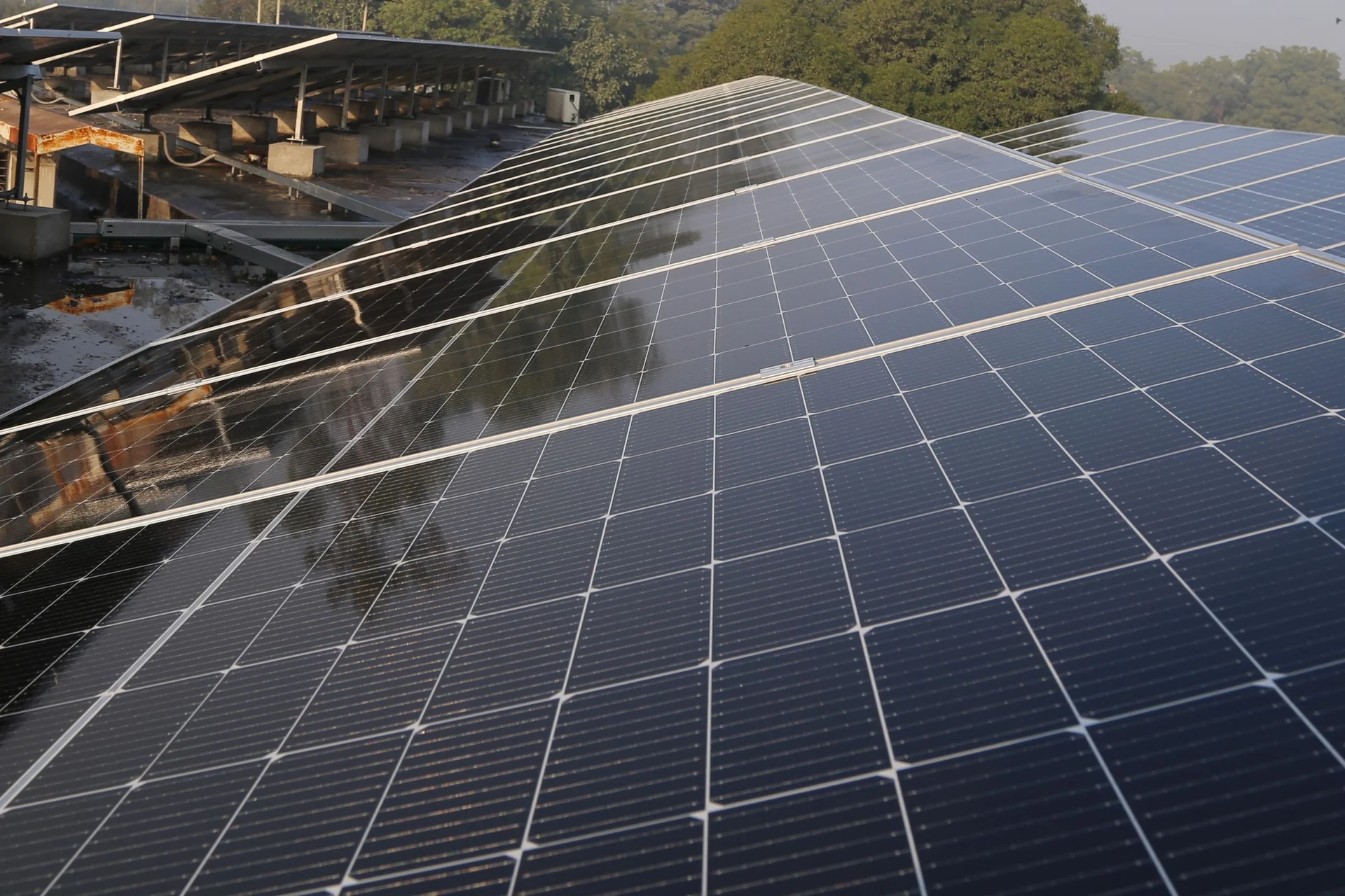 Rooftop solar panels in Lahore photographed by Jamshaid Anwar